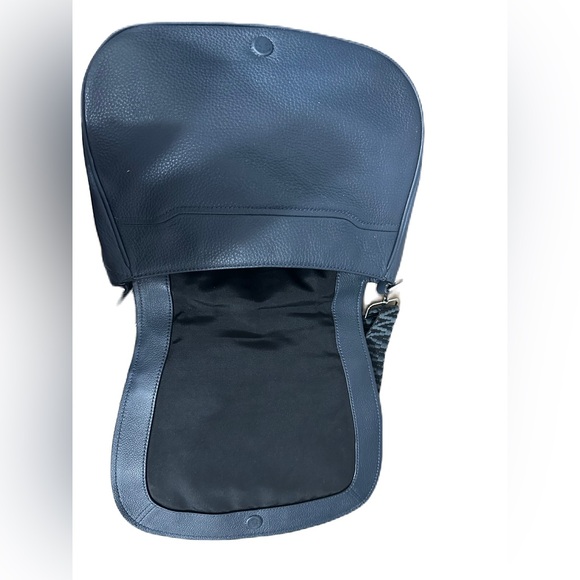 Marc Jacobs Recruit Nomad Saddle Pebble Leather Gray Crossbody Bag - Picture 10 of 14